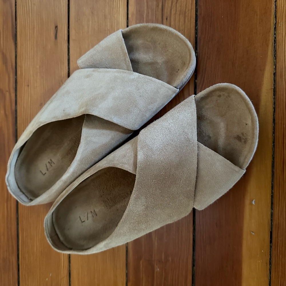 Lauren Manoogian Raw Cross Slide in Box- Side 42- Cream